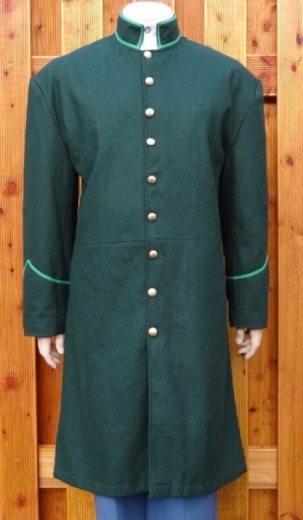 US Frock Coat dunkelgrn / hellgrn, 1 reihig, 9 US Adler Knpfe, 100% Wolle, Futter 100% Baumwolle