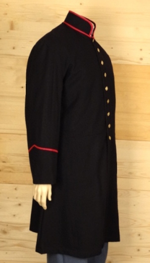 US Frock Coat dunkelblau / rot, 1 reihig, 9 US Adler Knpfe, 100% Wolle, Futter 100% Baumwolle