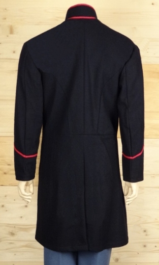 US Frock Coat dunkelblau / rot, 1 reihig, 9 US Adler Knpfe, 100% Wolle, Futter 100% Baumwolle