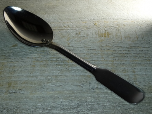 Suppenlffel aus Blech genietet, Material: Eisenblech nicht rostfrei