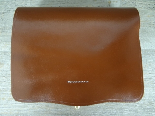 Patronentasche M1855 braun/ russet cal. 58, Material: Leder, mit Blecheinsatz verzinnt