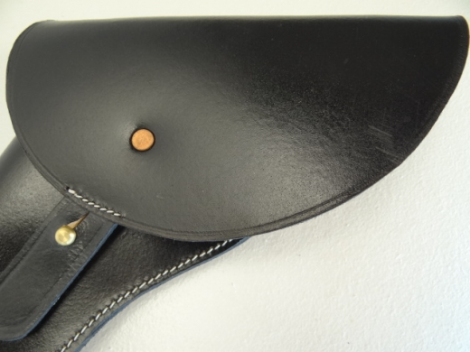Holster 1860 linke Hand schwarz frhes Modell, Material: Leder, Verschluknopf Messing