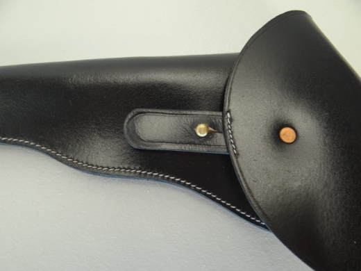 Holster 1860 linke Hand schwarz frhes Modell, Material: Leder, Verschluknopf Messing