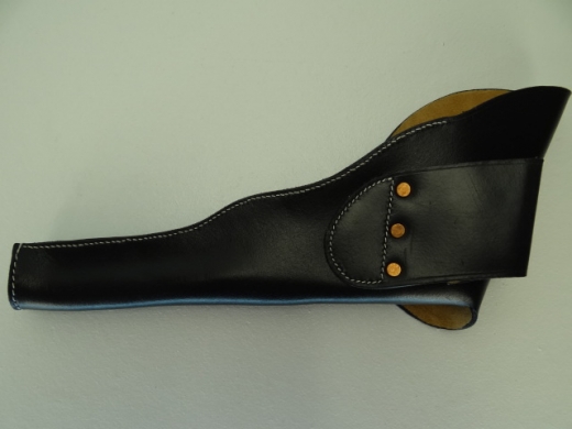 Holster 1860 linke Hand schwarz frhes Modell, Material: Leder, Verschluknopf Messing