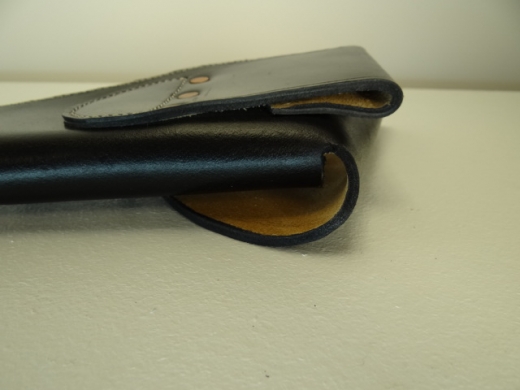Holster 1860 linke Hand schwarz frhes Modell, Material: Leder, Verschluknopf Messing