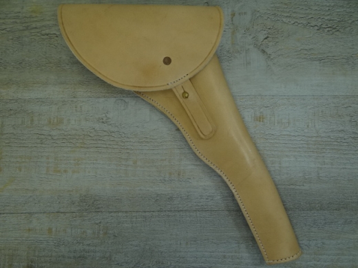 Holster 1860 rechte Hand naturbraun frhes Modell, Material: Leder, Verschluknopf Messing