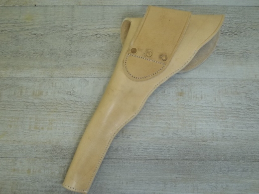 Holster 1860 rechte Hand naturbraun frhes Modell, Material: Leder, Verschluknopf Messing