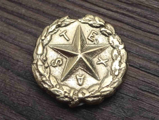 Hut / Kepiabzeichen Texas Stern rund, Messing