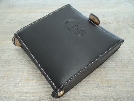 McKeever Patronentasche M1874 schwarz cal. 45/70 doppelt, Material: Leder, mit Baumwollschlaufen