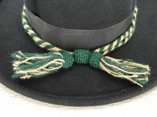 Hutkordel grn/buff fr Medical, 100% Wolle