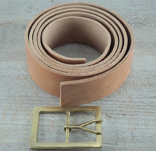Koppel mit Forked Tongue Schliee, naturbraun, Material: Koppel Leder, Schliee Messing