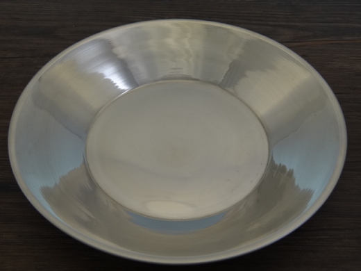 Teller ungepr�gt, tief, stainless, ca. 23,5 cm, Material: Edelstahl