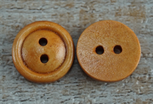 Hemd und Hosenknopf, Holz, natur, 2 Loch, ca. 1,5 cm, Preis pro St�ck