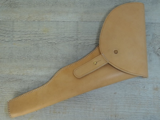 Holster rechte Hand natur Colt Walker, Material: Leder, Verschluknopf Messing