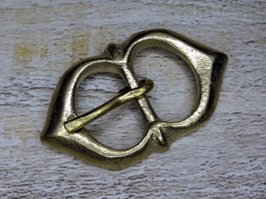 Mittelalterschnalle fr Riemen bis 1,3cm, Material: Vollmessing