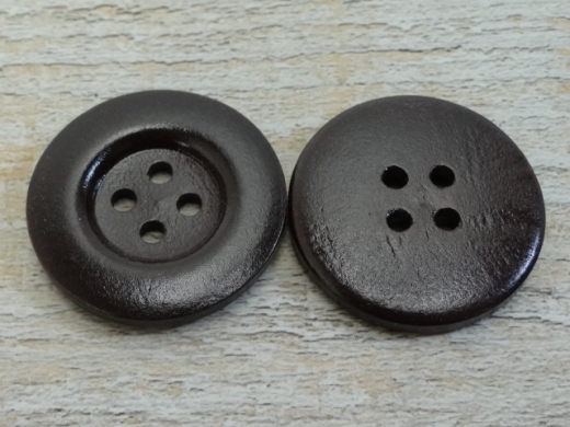 Holzknopf, 4 Loch, dunkelbraun 3,5 cm, Preis pro St�ck