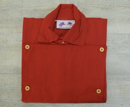 Fireman Shirt, Hemd rot, halbgeknpft mit Latz, Holzknpfe