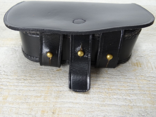 Patronentasche mit Zndhtchentasche, schwarz, Material: Leder, innen Schaffell