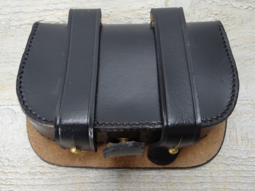Patronentasche mit Zndhtchentasche, schwarz, Material: Leder, innen Schaffell