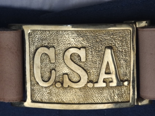 CS Koppel mit 2 teiliger CSA Schliee, naturbraun, Lnge auswhlbar, Material: Koppel Leder, Schliee Messing