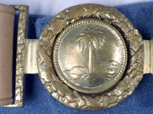 CS Koppel mit 2 teiliger South Carolina Schliee, naturbraun, Lnge auswhlbar, Material: Koppel Leder, Schliee Messing