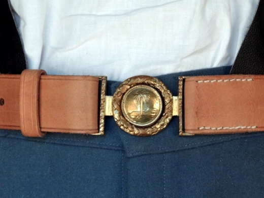 CS Koppel mit 2 teiliger South Carolina Schliee, naturbraun, Lnge auswhlbar, Material: Koppel Leder, Schliee Messing