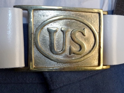 US Koppel Indianerkrieg - Blockschrift, wei, Lnge auswhlbar, Material: Koppel Leder, Schliee Messing