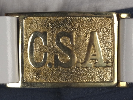 CS Koppel mit 2 teiliger CSA Schliee,wei , Lnge auswhlbar, Material: Koppel Leder, Schliee Messing