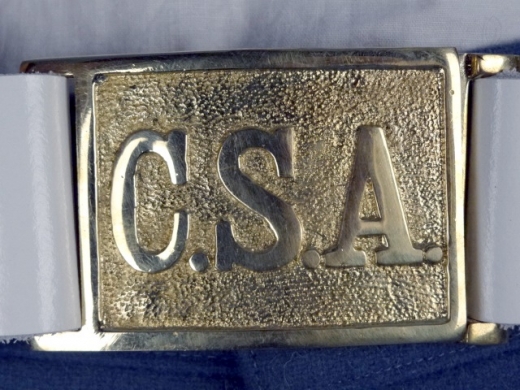 CS Koppel mit 2 teiliger CSA Schliee,wei , Lnge auswhlbar, Material: Koppel Leder, Schliee Messing