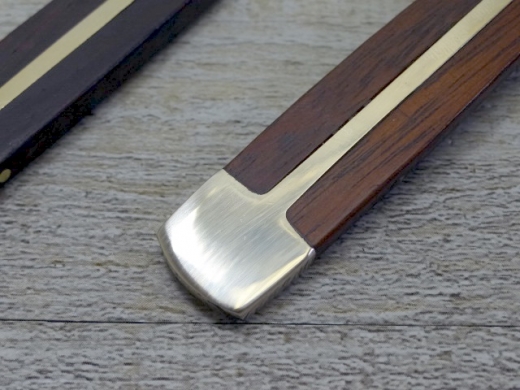Bronzebesteck mit Holzgriff, 4 teilig, Material: Bronze mit Rosenholz Griffen, Handarbeit