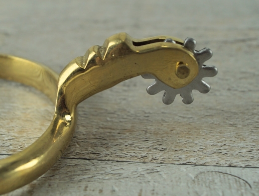 Sporen Mhne, ohne Sporenriemen, Material: Messing, mit Weimetallrad
