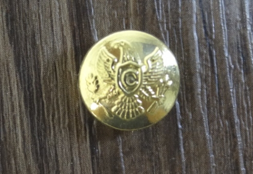 Adler Knopf mit C im Schild als Kepi Splintknopf, Knopf 100% Messing, Splint Kupfer, Preis pro Stck