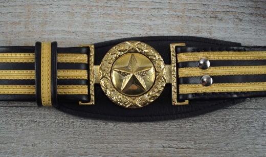 CS Gala-S�belkoppel mit Texas Schlie�e, Material: Koppel Leder mit Metallgespinnst, Schlie�e Messing