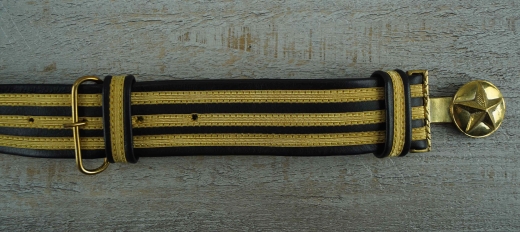 CS Gala-S�belkoppel mit Texas Schlie�e, Material: Koppel Leder mit Metallgespinnst, Schlie�e Messing