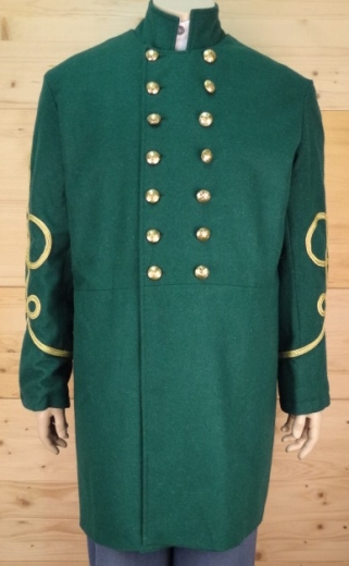 Frock Coat grn Captain, 2 reihig, 14 Adler Knpfe, 100% Wolle, Futter 100% Baumwolle