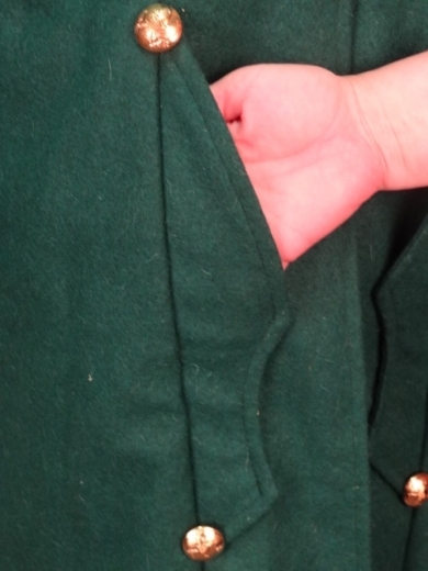Frock Coat grn Major - Colonel, 2 reihig, 14 Adler Knpfe, 100% Wolle, Futter 100% Baumwolle