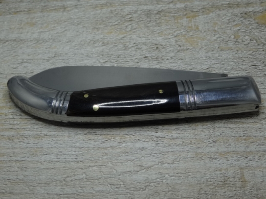 Soldatenmesser Horn, silberfarben, Lnge: ca. 24,5 cm, Material: Eisen nicht rostfrei, Griff Horn / Eisenblech