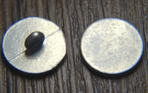 Knopf Pewter flach, Metall, mit se, ca. 1,9 cm, Preis pro Stck
