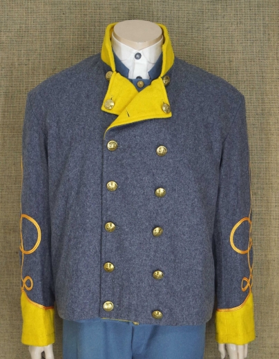 CS Shell Jacket Captain, gelbe Waffenfarbe, 14 CSA Knpfe, doppelreihig, Oberstoff: reine Wolle, Futter: 100% Baumwolle