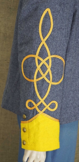 CS Shell Jacket Captain, gelbe Waffenfarbe, 14 CSA Knpfe, doppelreihig, Oberstoff: reine Wolle, Futter: 100% Baumwolle