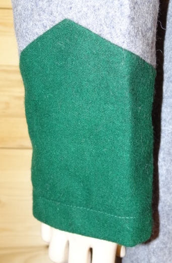 CS Frock Coat hellgrau / Waffenfarbe grn, 1 reihig, 9 CSA Knpfe, 100% Wolle, Futter 100% Baumwolle