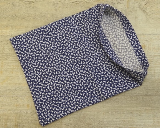 Schuh - Beutel / Tasche dunkelblau geblmt, Mae: ca. 27 cm x 38 cm, Material: 100% Baumwolle