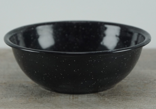 Desserschale / Suppenschsselchen, Emaille, schwarz, ca. 16 x 9 x 5,5 cm, Material: Stahlblech, emailliert