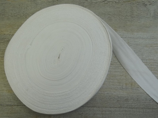 1 m Baumwollband wei, 100% Baumwolle, (7,00 /m), ca. 3,8 cm breit