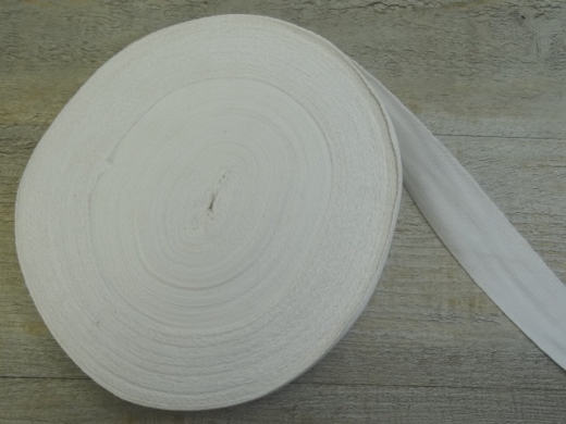 10 cm Baumwollband wei ( lfm 7,00  ) ca.: 3,8 cm Breit