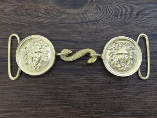 Medusakopf Schliee napoleonisch, Material Messing
