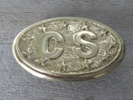 Schliee CS mit Sternen oval, 3 Haken, Material: Messing