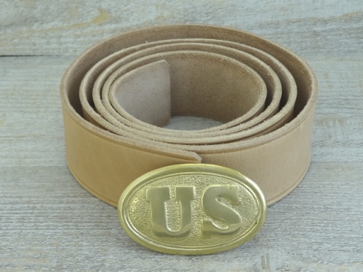 Koppel natur mit US oval Vollmessing Schliee, Material: Koppel Leder, Schliee Messing