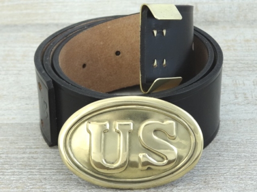 Koppel schwarz mit US Schliee + Beltkeeper Material: Koppel Leder, Schliee Messing gestanzt bleigefllt, Beltkeeper: Messing