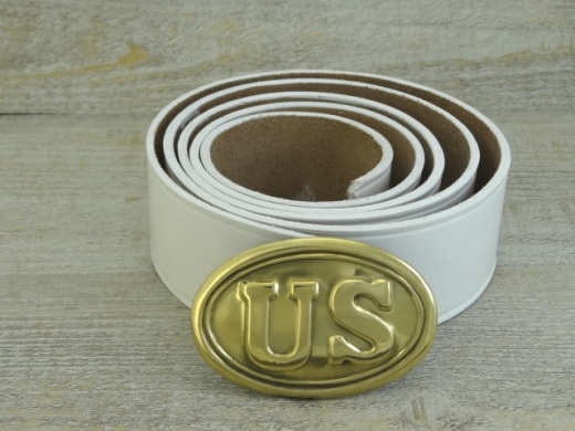 Koppel wei mit US Schliee Material: Koppel Leder, Schliee Messing gestanzt bleigefllt